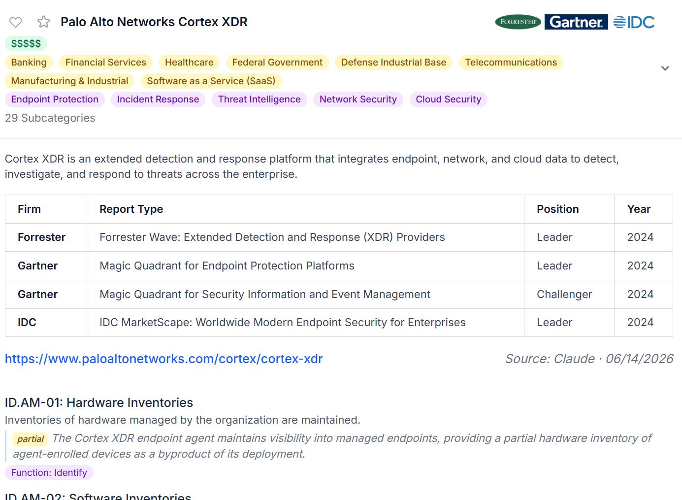 A ToolMapper tool card listing the safeguards it covers